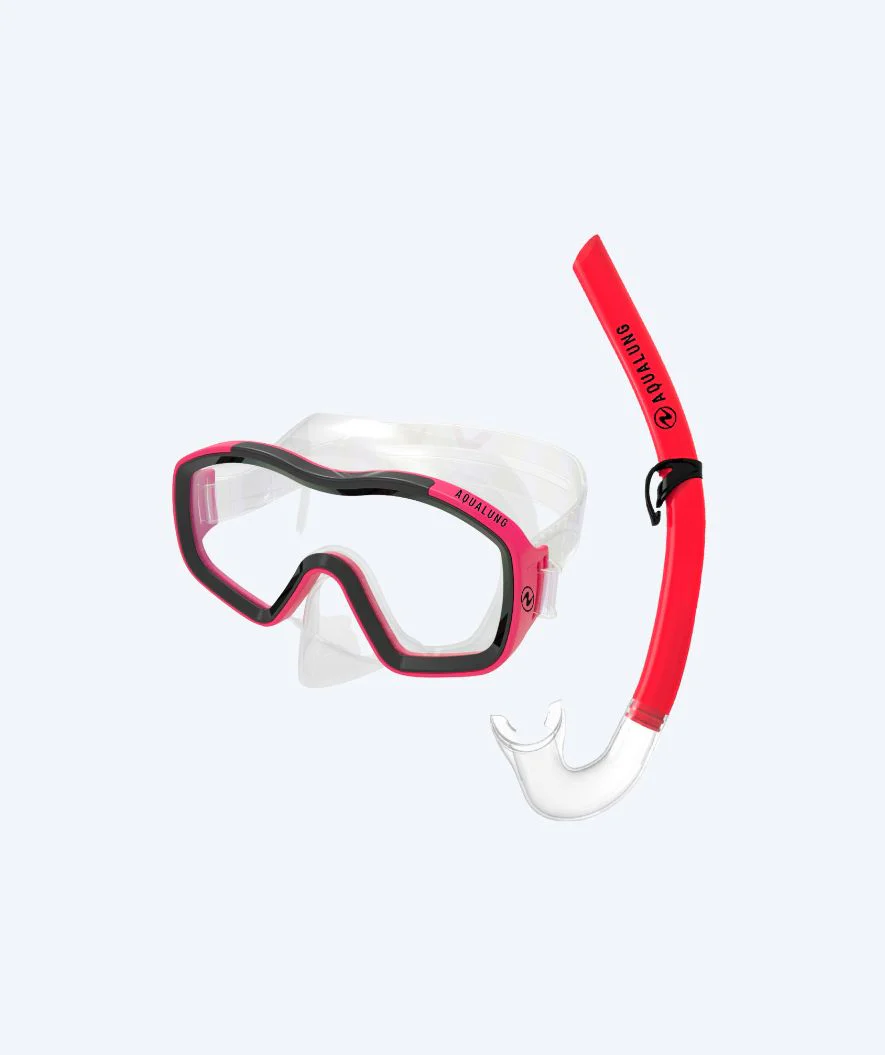 Aqualung Combo Schnorchelset für Kinder (8-18) - Raccon Combo - Klar/Rot