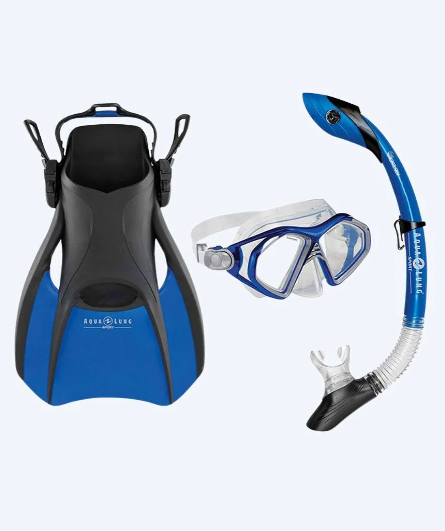 Aqualung Schnorchelset für Erwachsene - Trooper - Schwarz/Blau