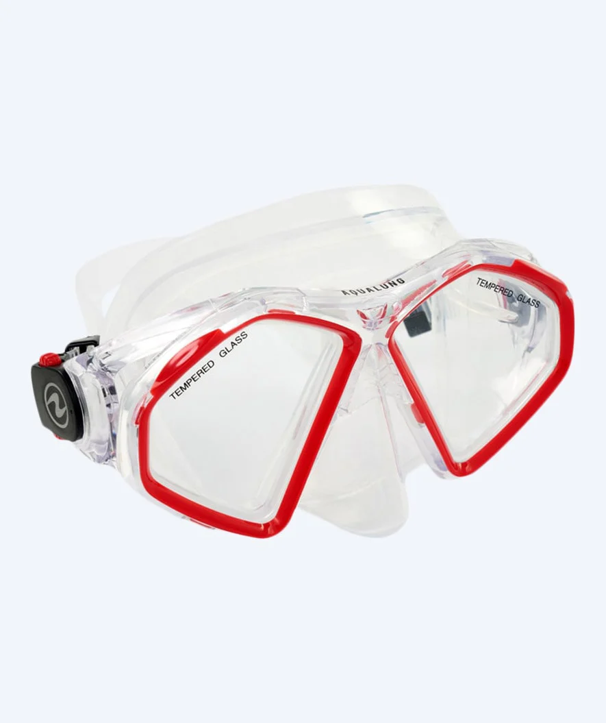 Aqualung Tauchmaske für Erwachsene - Hawkeye - Klar/Rot