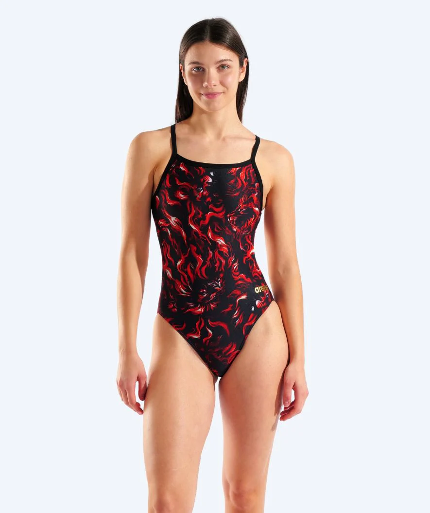 Arena Badeanzug für Damen - Graphic - Schwarz/Rot (Limited 2026)
