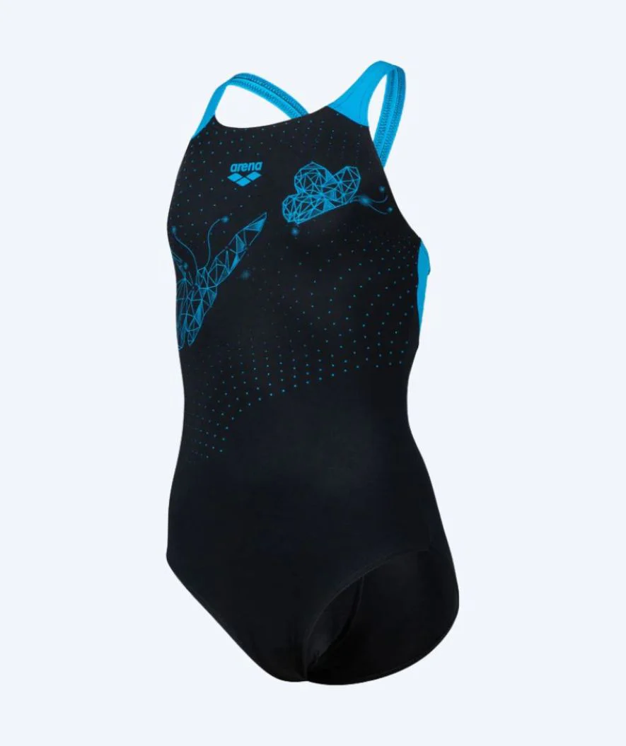 Arena Badeanzug für Mädchen - Butterfly - Schwarz/Blau - Image 6