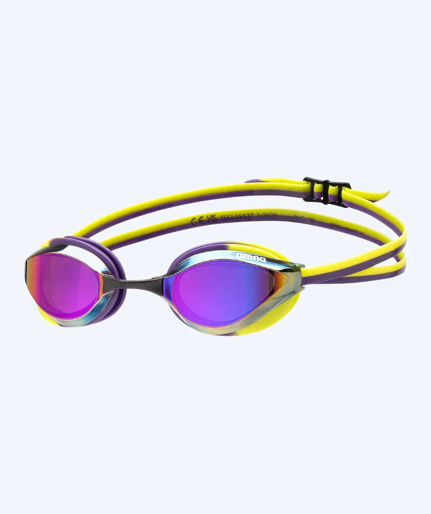 Arena Elite Schwimmbrillen - Python - Gelb/Lila (Mirror Scheiben)