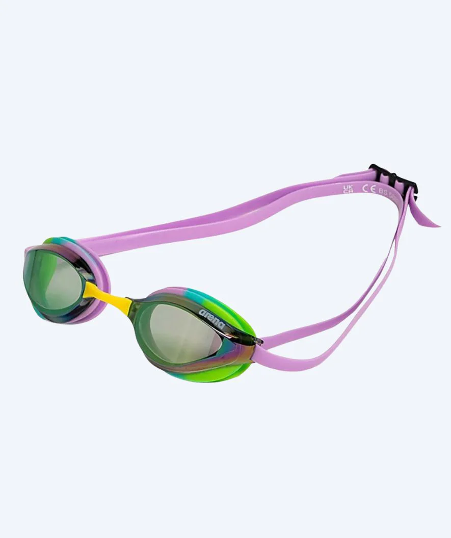 Arena Elite Schwimmbrillen - Python - Lila/Grün (Mirror Scheiben)
