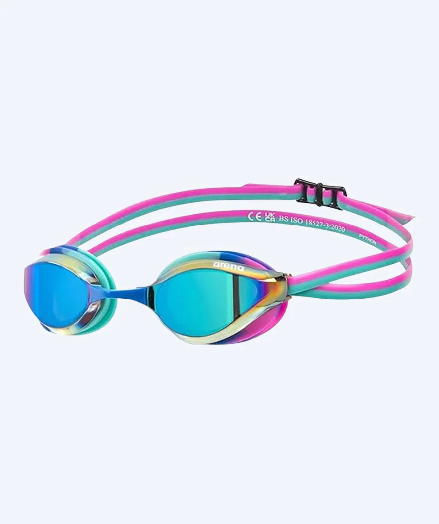 Arena Elite Schwimmbrillen - Python - Rosa/Türkis (Mirror Scheiben)
