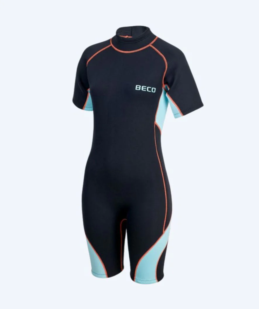 Beco Neoprenanzug für Damen - Neoprene Shorty - Schwarz/Hellblau