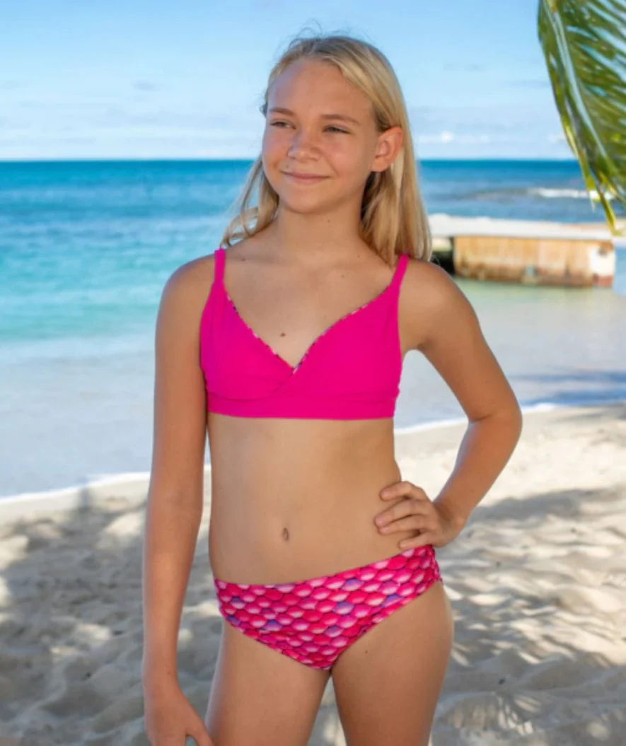 Fin Fun Bikini Unterteil für Mädchen - Malibu Rosa (Hellrosa) - Image 3