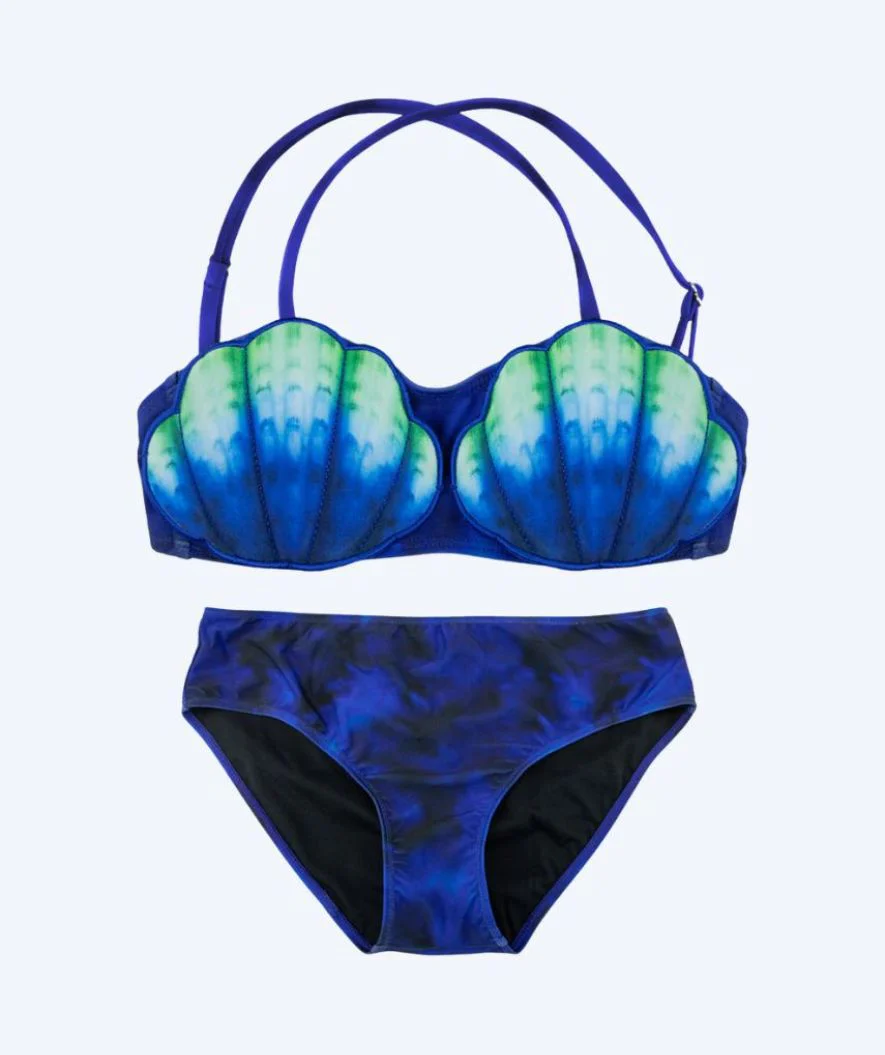 Fin Fun Meerjungfrau Bikini für Kinder - Royal Shell - Laguna Blue