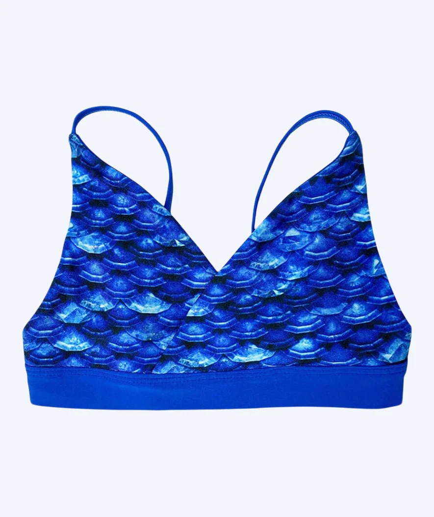 Fin Fun Meerjungfrau Bikini Top ohne Rüschen für Mädchen - Arctic Blue