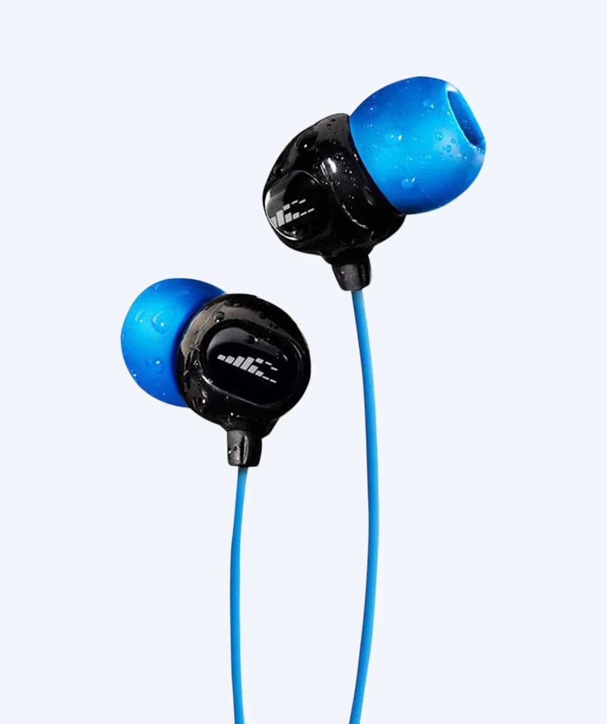 H2OAudio wasserdichte Kopfhörer - Surge S Plus - Kurze Schnur - Blau