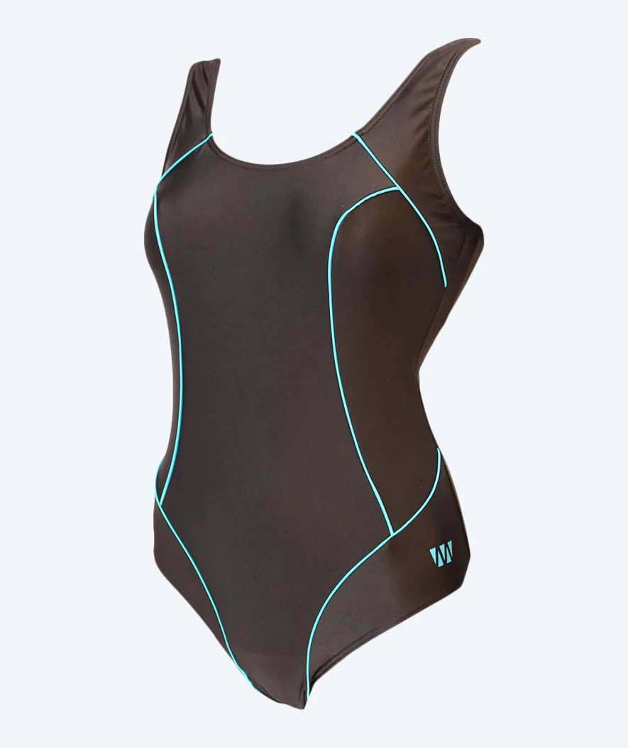 Mirou Badeanzug für Damen in große Größen - Classic 241s - Schwarz/Hellblau