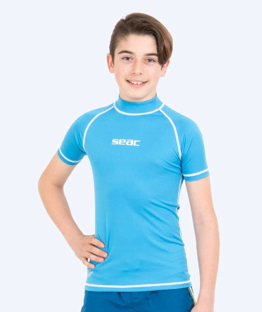 SEAC UV Shirt für Kinder - T-Sun Short - Blau/Weiß