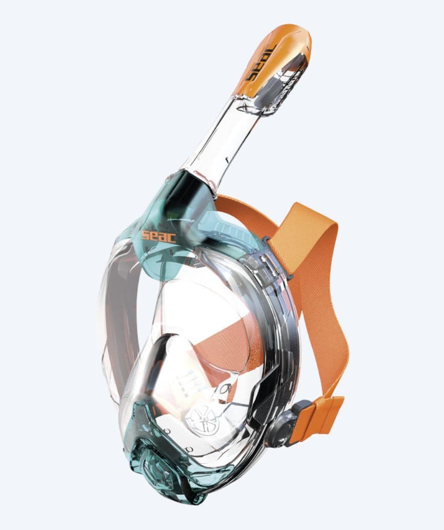 SEAC Vollgesichtstauchmaske für Erwachsene - Libera S/M - Orange/Blau