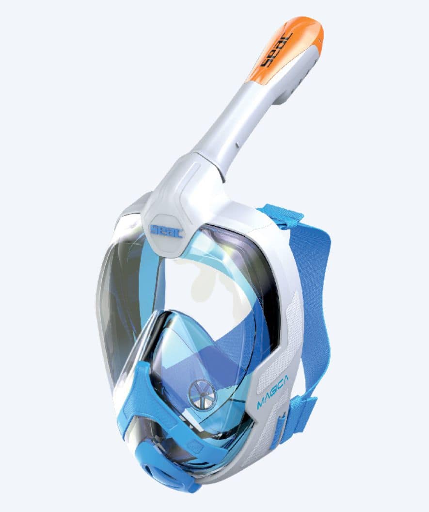 SEAC Vollgesichtstauchmaske für Erwachsene - Magica L/XL - Blau/Weiß