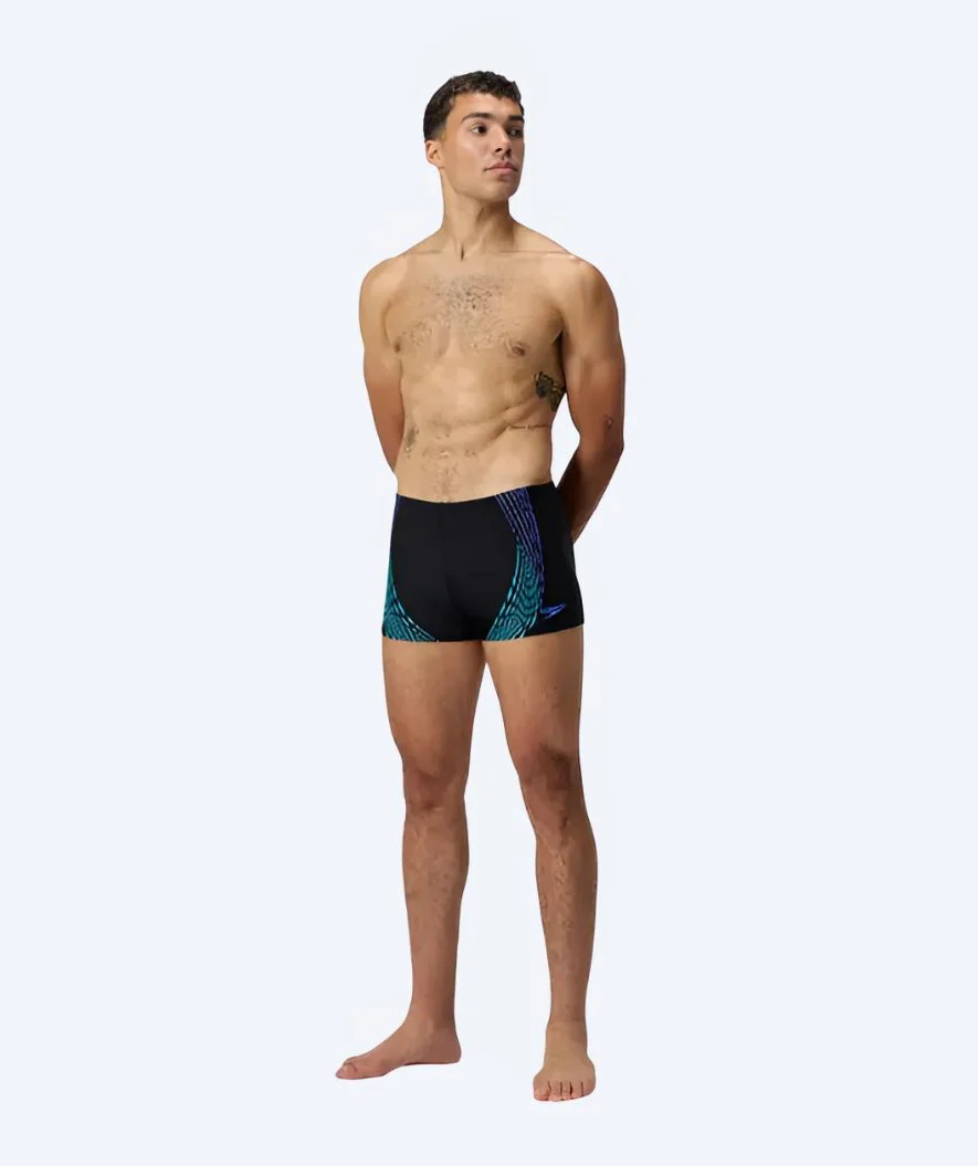 Speedo Aquashorts für Herren - Duo Logo Print - Schwarz/Donkerblau - Image 3