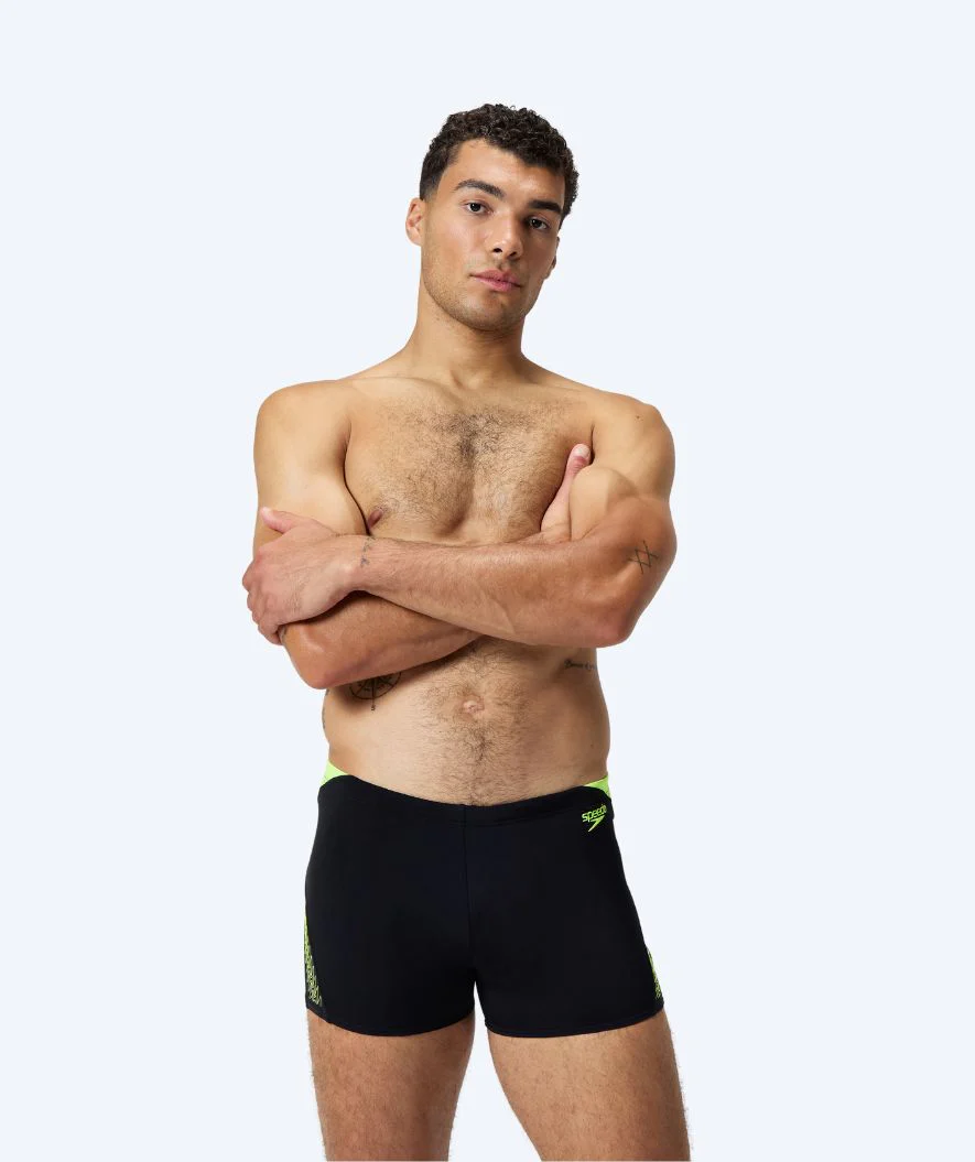 Speedo Aquashorts für Herren - Hyperboom Splice - Schwarz/Gelb