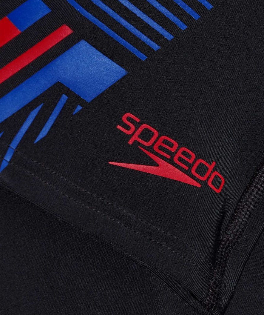 Speedo Aquashorts für Herren - Tech Print - Schwarz/Blau - Image 5