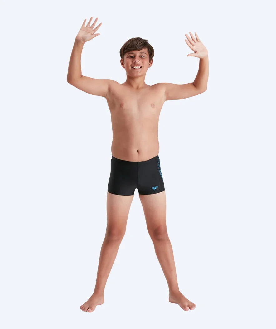 Speedo Aquashorts für Jungen - Allover Panel - Schwarz/Hellblau - Image 4
