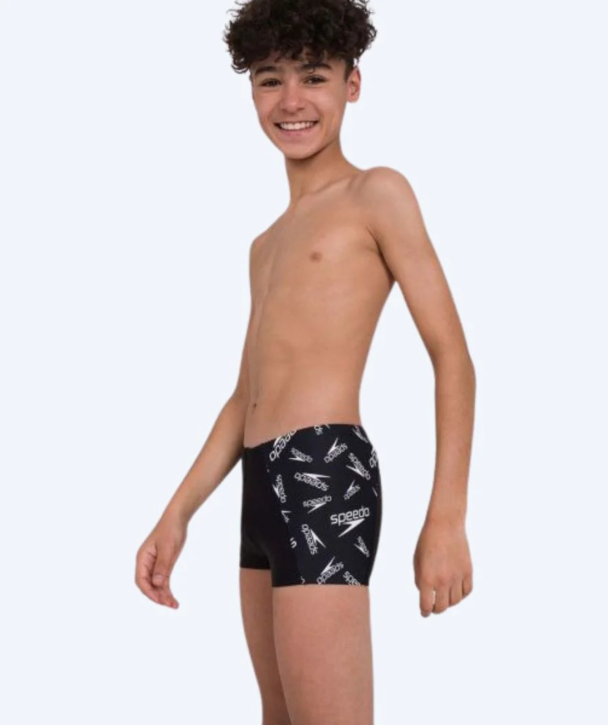 Speedo Aquashorts für Jungen - Allover Panel - Schwarz/Weiß - Image 2