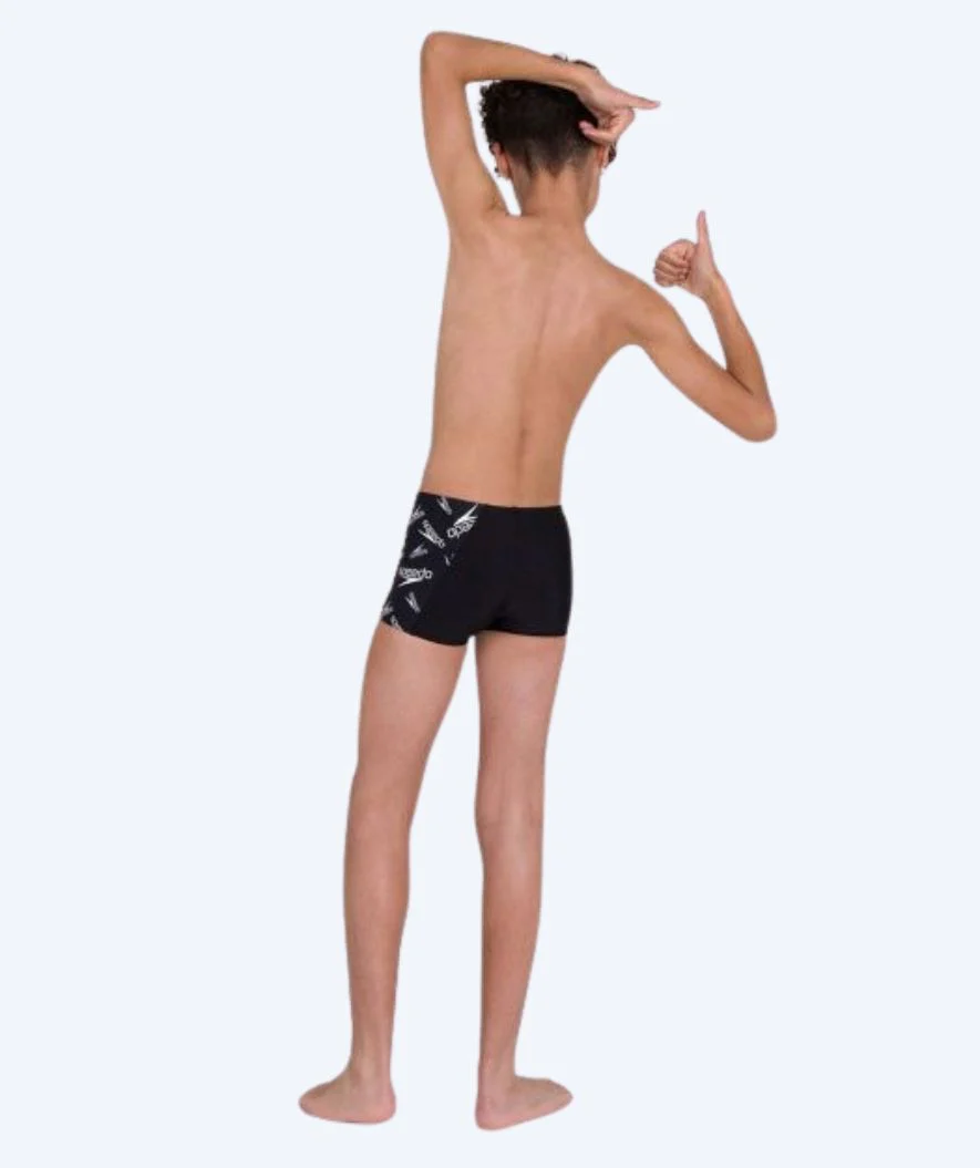 Speedo Aquashorts für Jungen - Allover Panel - Schwarz/Weiß - Image 3