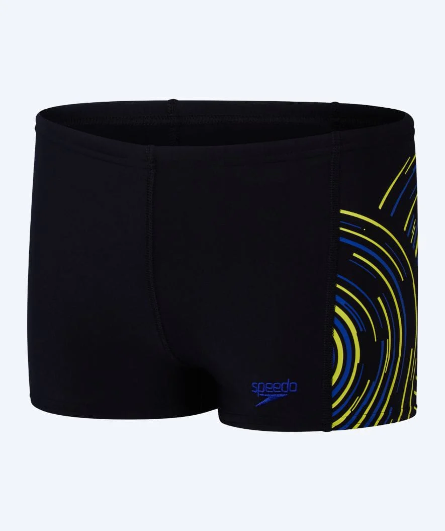Speedo Aquashorts für Jungen - Plastisol Placement - Schwarz/Blau/Gelb