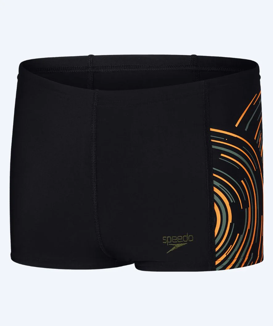 Speedo Aquashorts für Jungen - Plastisol Placement - Schwarz/Gelb