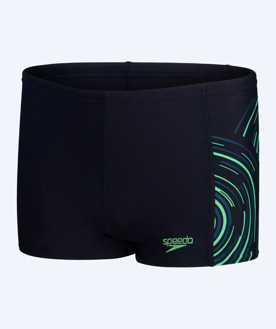 Speedo Aquashorts für Jungen - Plastisol Placement - Schwarz/Grün