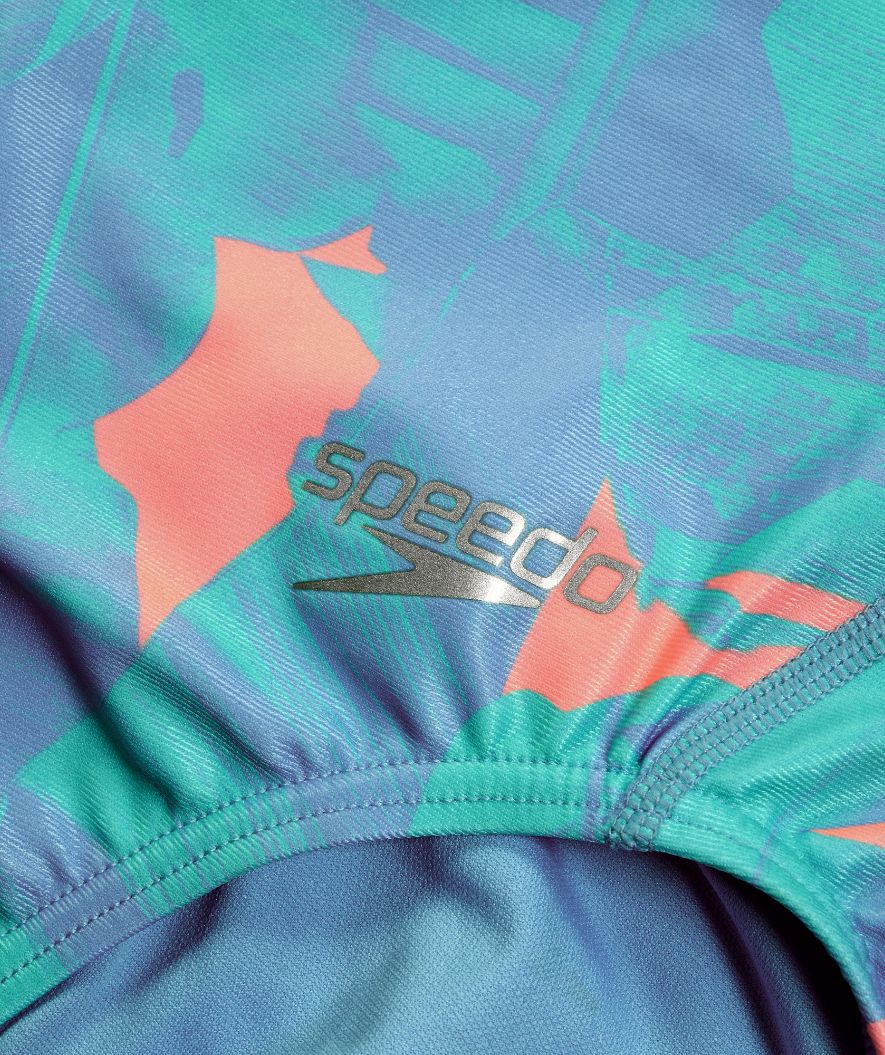 Speedo Badeanzug für Damen - Allover Digital Starback - Blau/Orange - Image 6