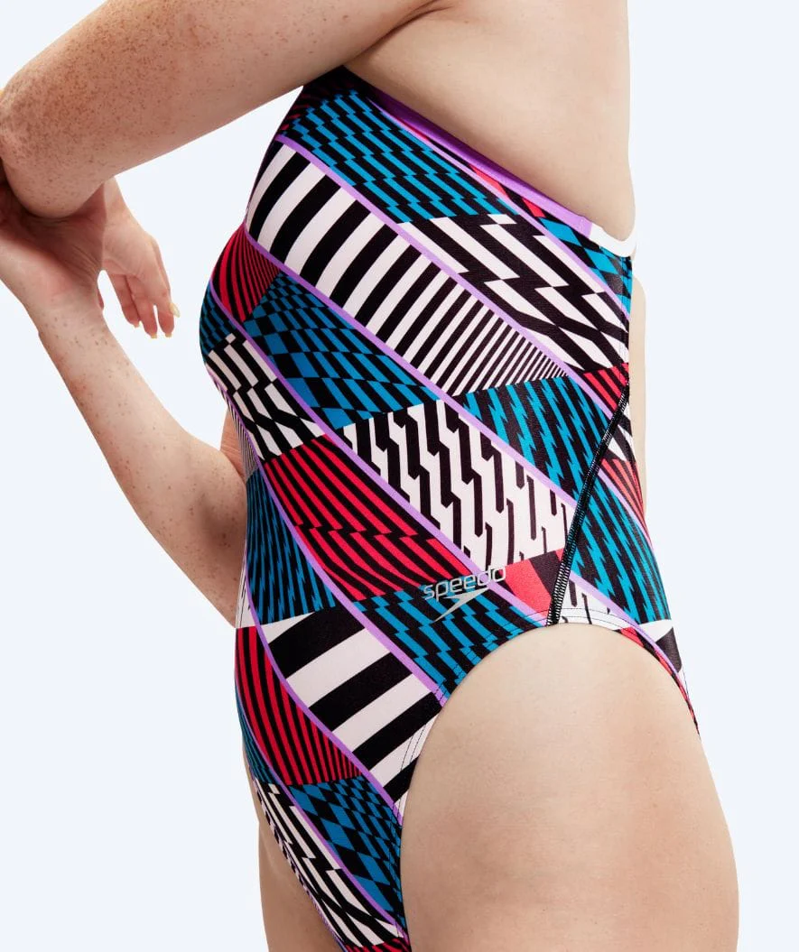Speedo Badeanzug für Damen - Allover Digital Starback - Rot/Blau - Image 3