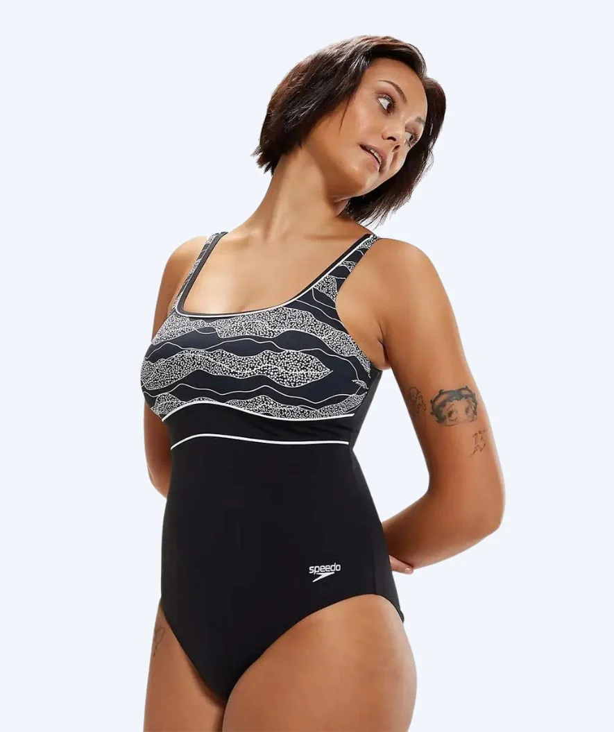 Speedo Badeanzug für Damen - Contour Eclipse - Schwarz/Weiß - Image 4