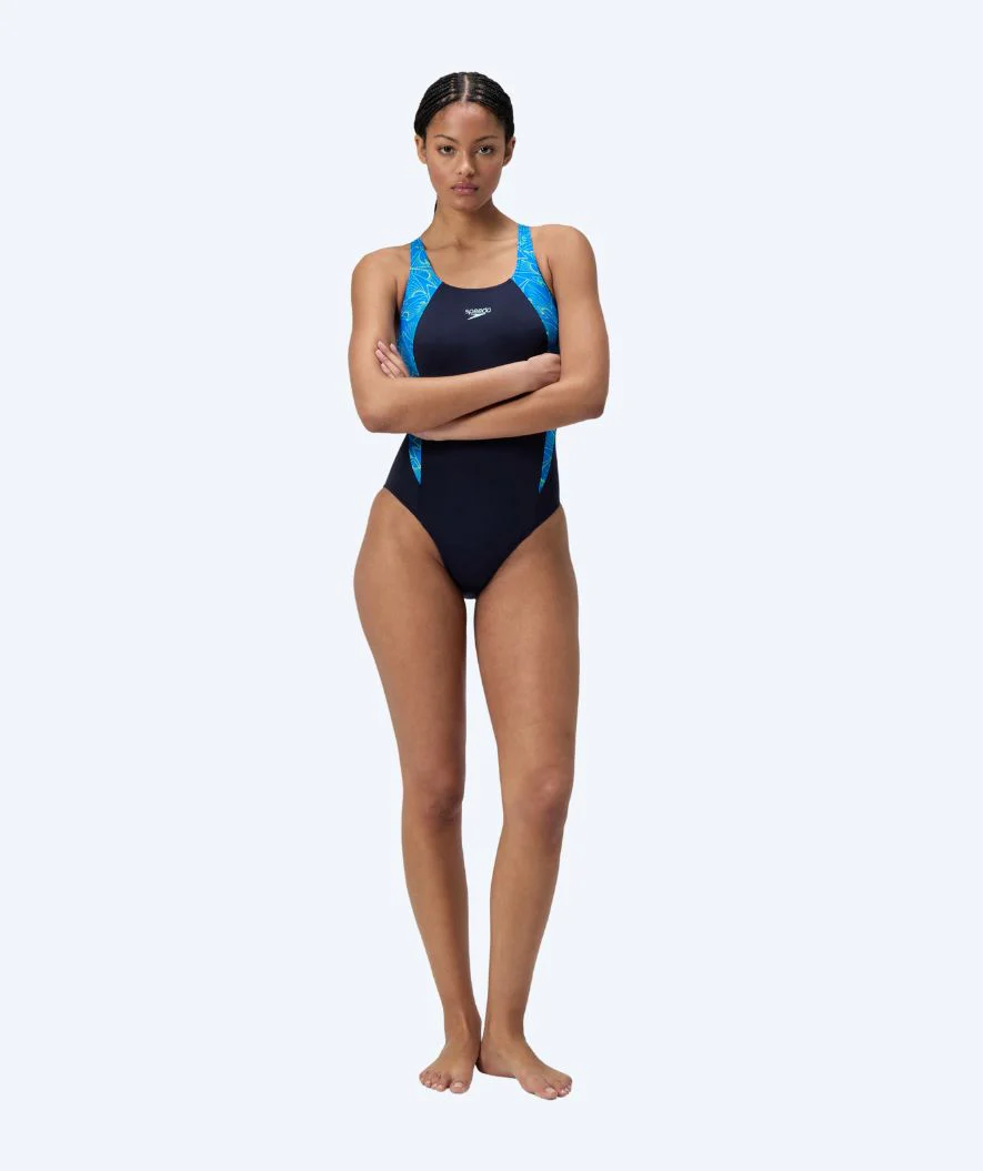 Speedo Badeanzug für Damen - Hyperboom Splice Muscleback - Donkerblau/Hellblau - Image 3