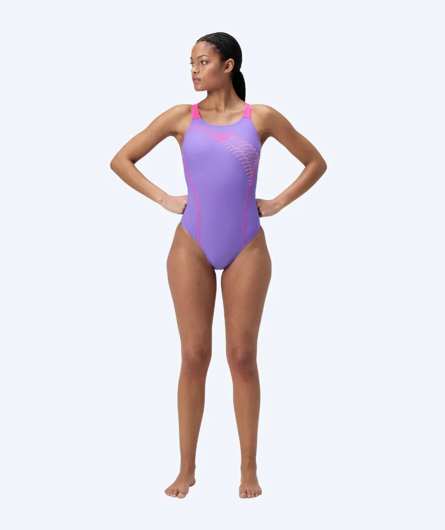 Speedo Badeanzug für Damen - Medley Logo - Lila/Rosa - Image 3
