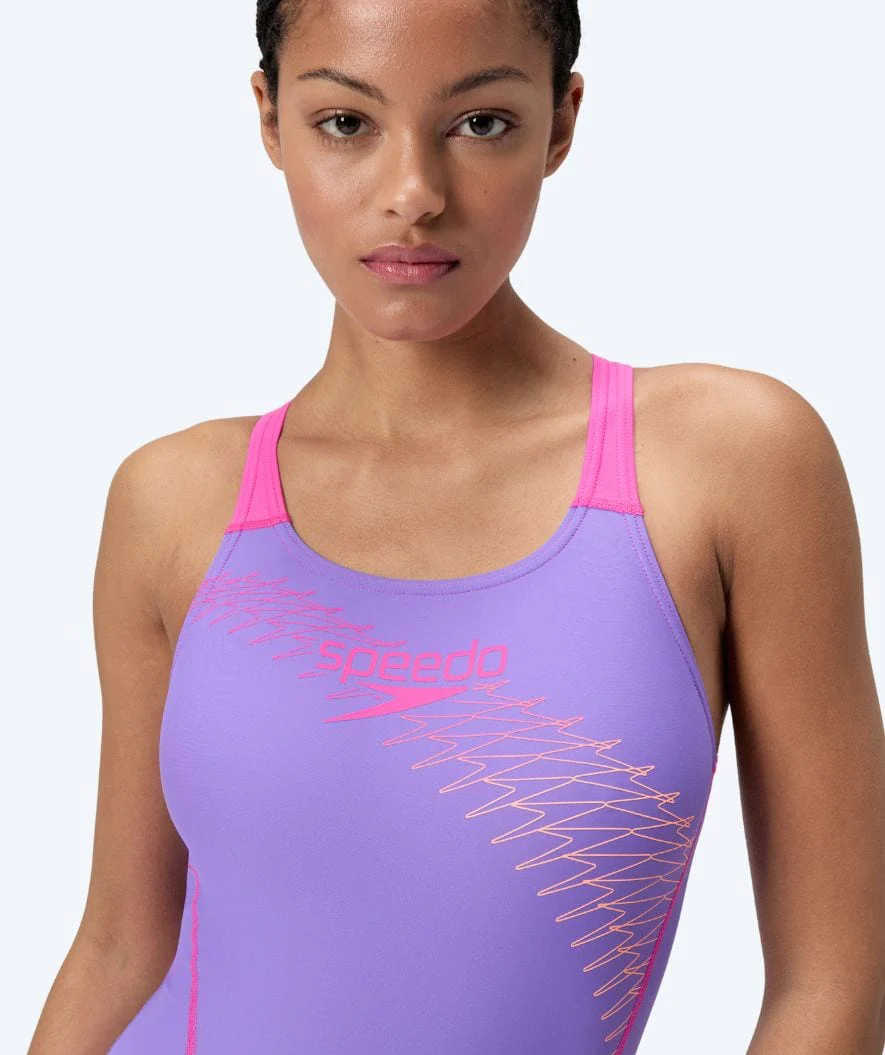 Speedo Badeanzug für Damen - Medley Logo - Lila/Rosa - Image 5