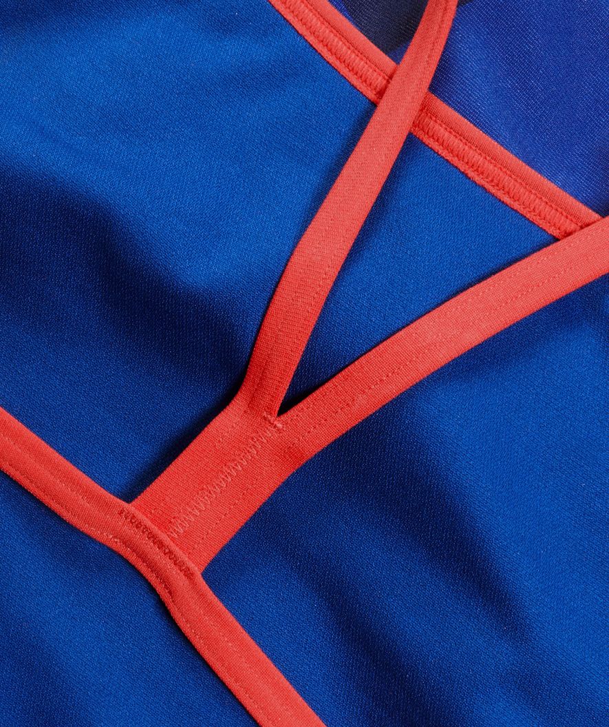 Speedo Badeanzug für Damen - Placement Digital V-Back - Donkerblau/Rot - Image 7