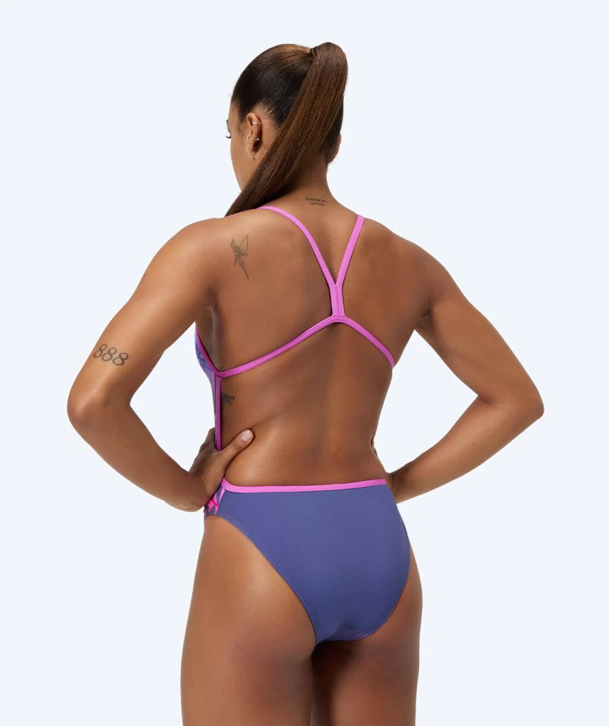 Speedo Badeanzug für Damen - Placement Digital V-Back - Lila/Rot - Image 2