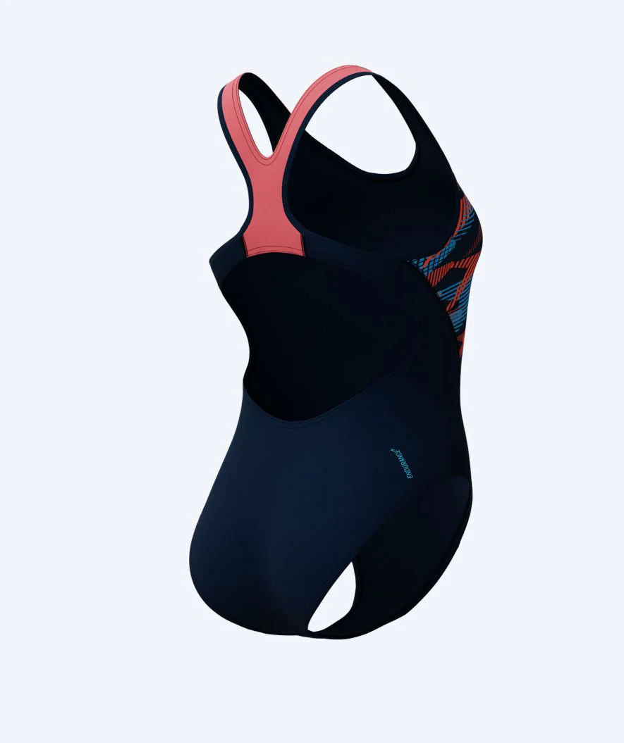 Speedo Badeanzug für Damen - Placement Laneback - Donkerblau/Hellrosa - Image 2