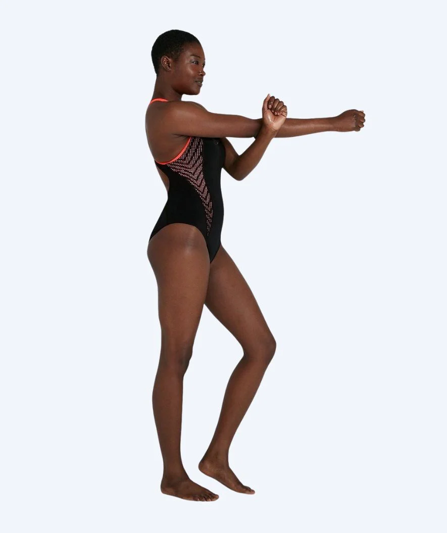 Speedo Badeanzug für Damen - Placement Laneback - Schwarz - Image 2