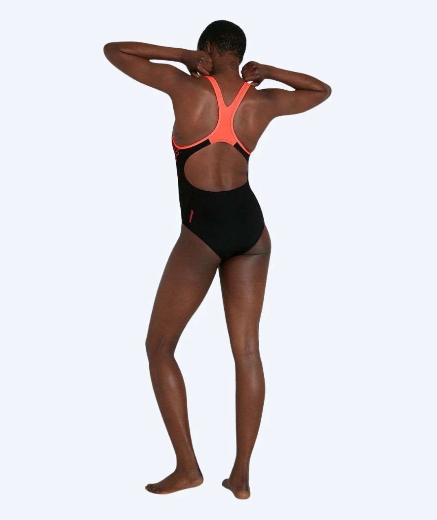 Speedo Badeanzug für Damen - Placement Laneback - Schwarz - Image 3