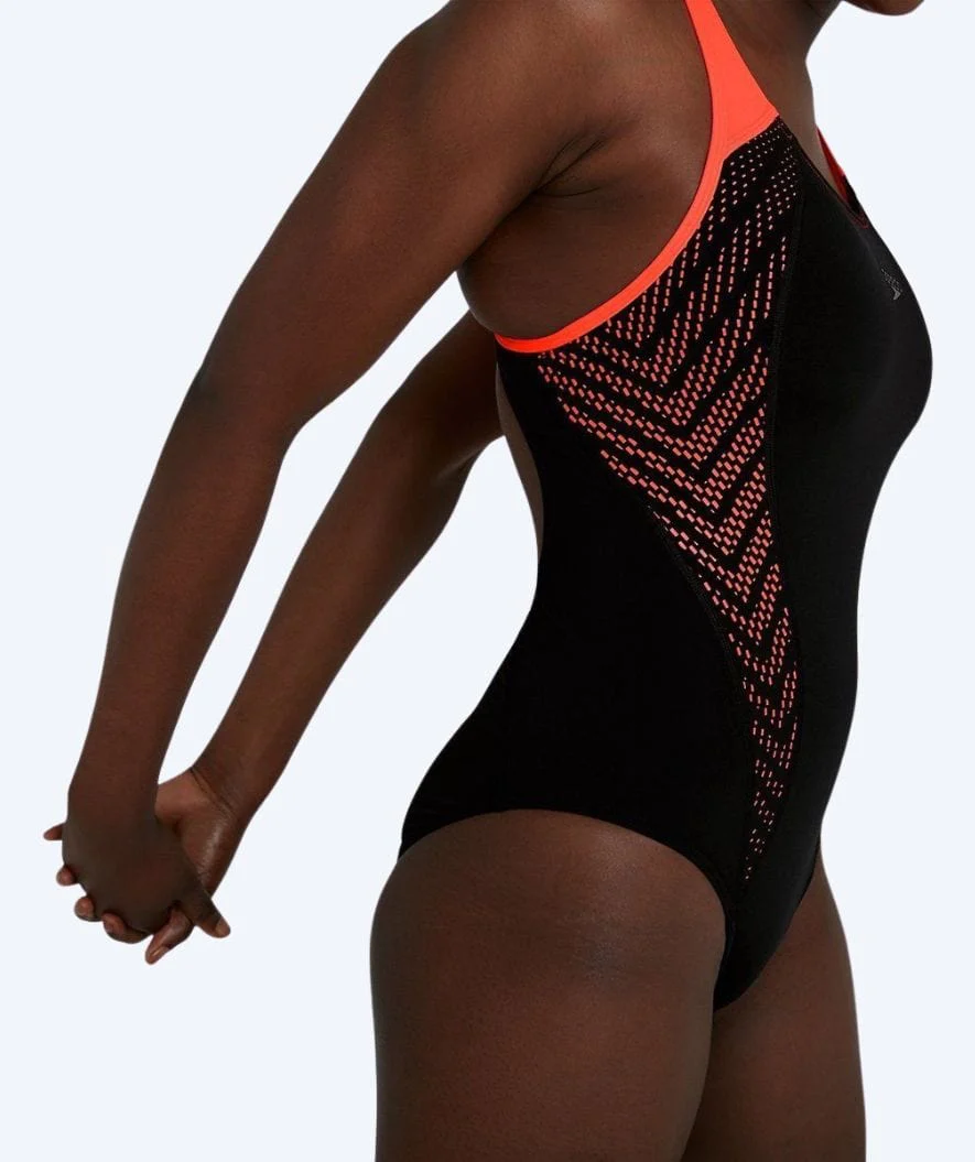 Speedo Badeanzug für Damen - Placement Laneback - Schwarz - Image 4