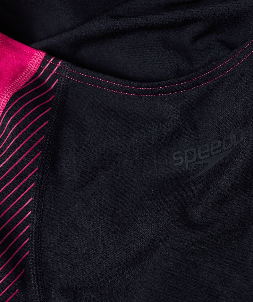 Speedo Badeanzug für Damen - Placement Laneback - Schwarz/Rot - Image 6