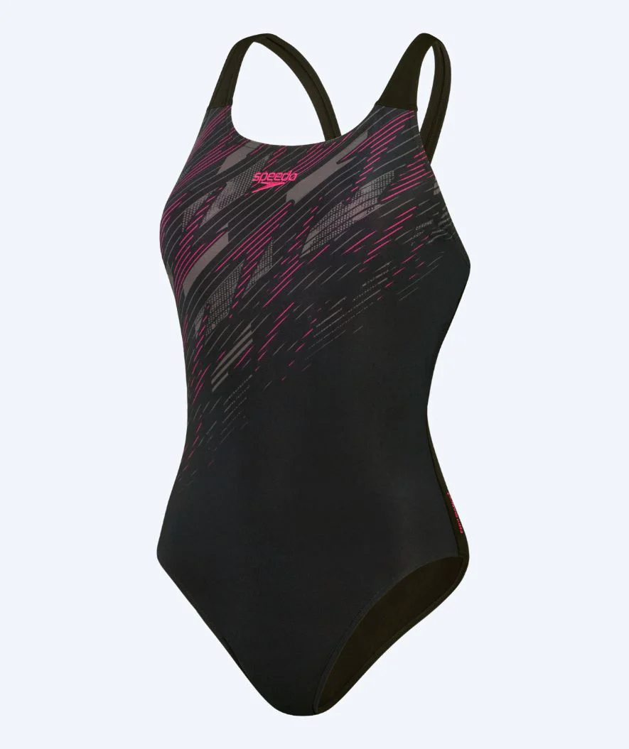Speedo Badeanzug für Damen - Placement Muscleback - Schwarz/Hellrosa - Image 5