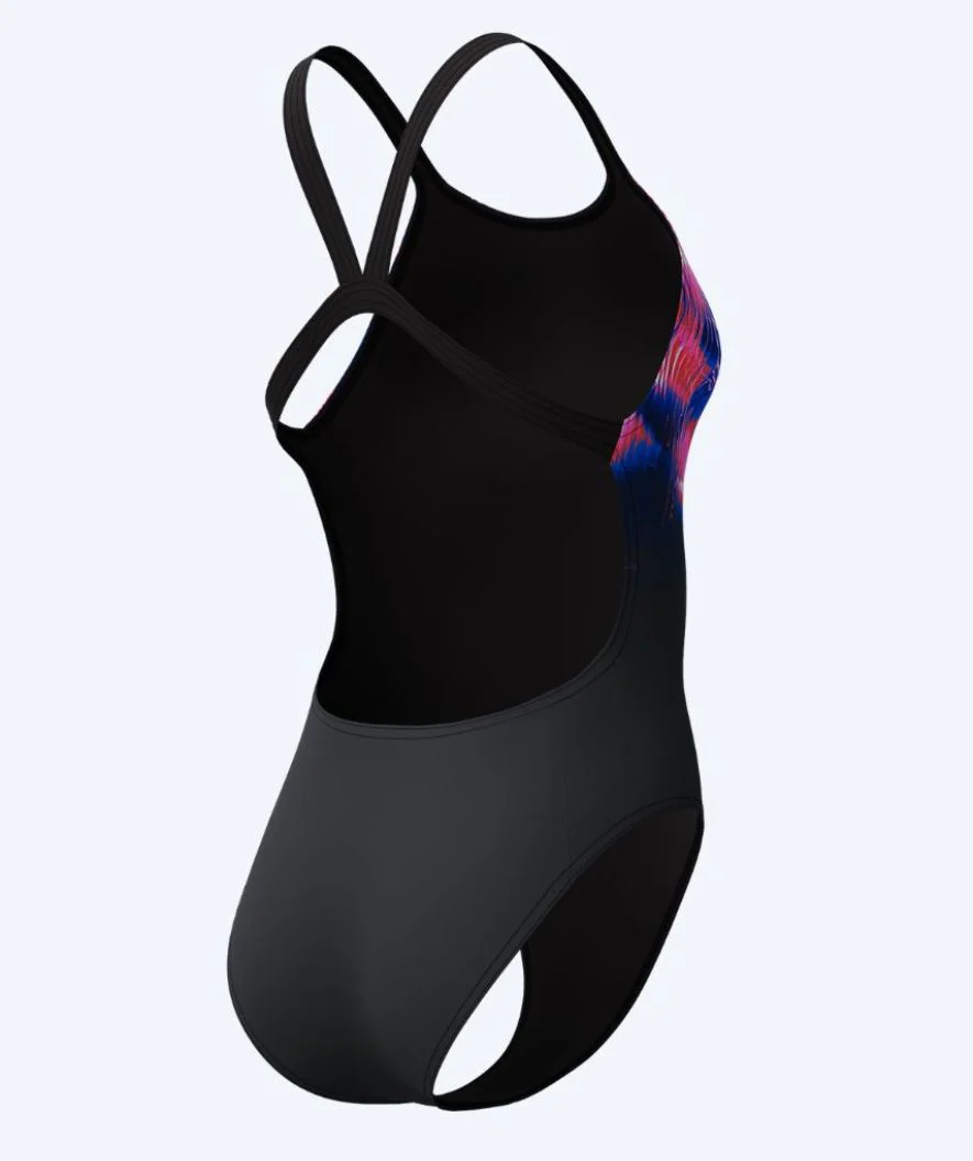 Speedo Badeanzug für Damen - Printed Leaderback - Schwarz/Rosa - Image 8