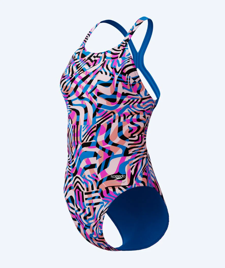 Speedo Badeanzug für Damen - Printed Powerback - Rosa/Blau - Image 6