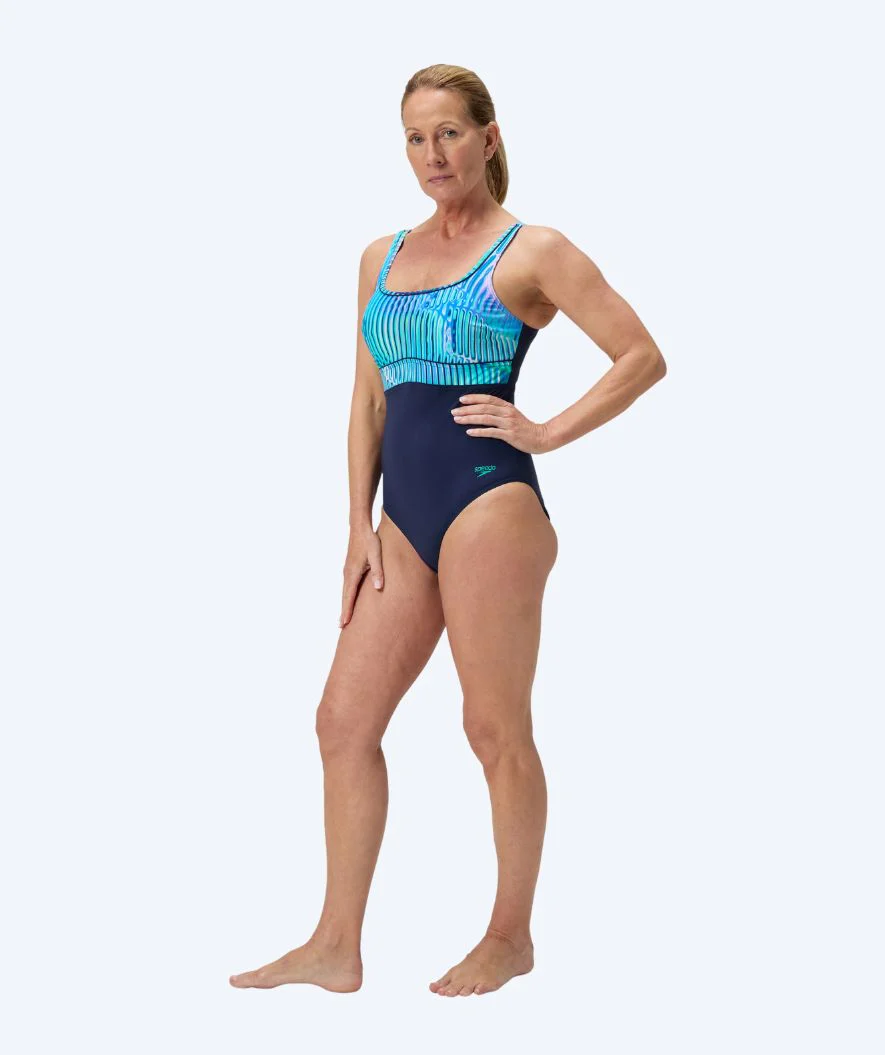 Speedo Badeanzug für Damen - Shaping ContourEclipse - Donkerblau/Türkis - Image 3