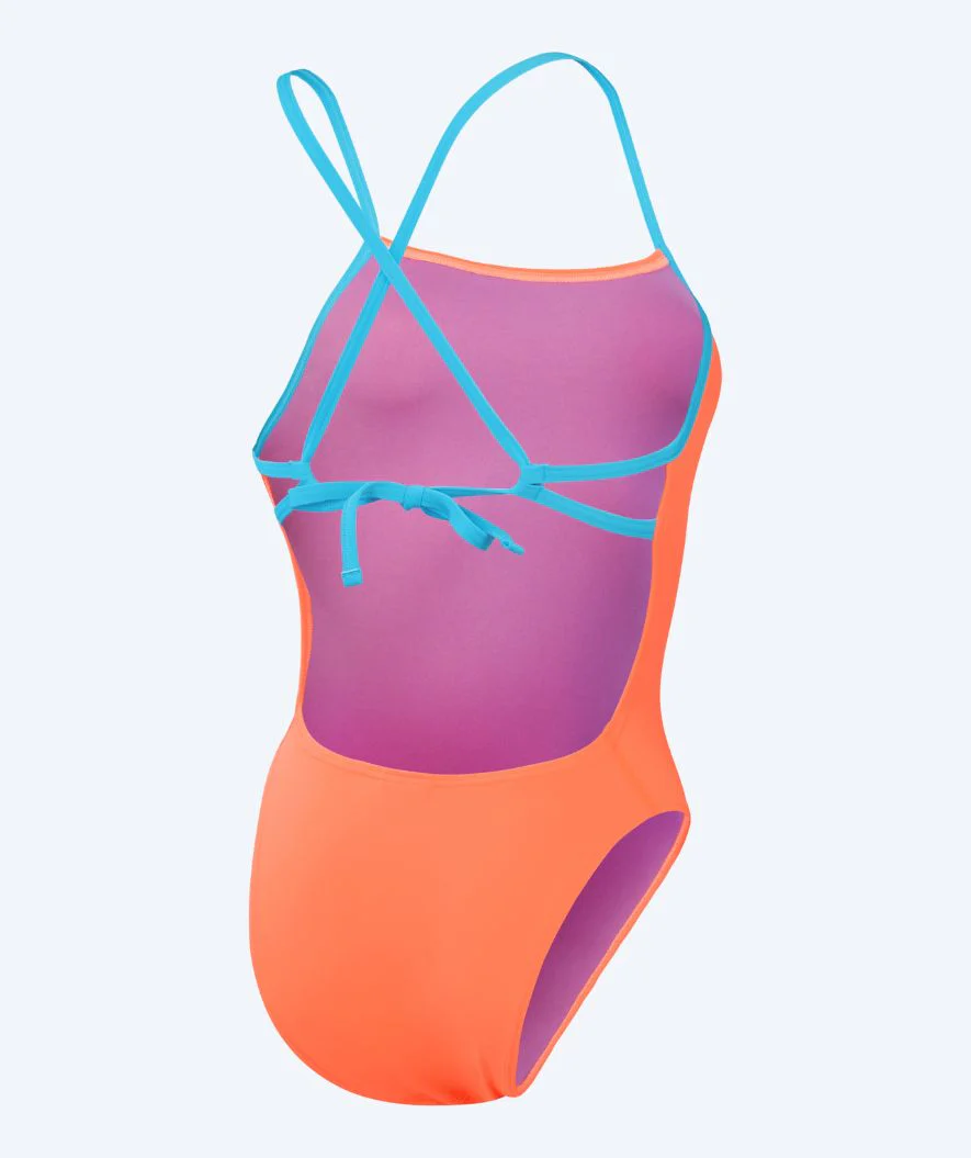 Speedo Badeanzug für Damen - Solid Tie Back - Orange/Blau - Image 6