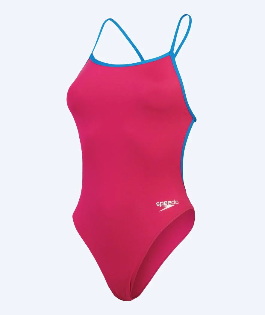 Speedo Badeanzug für Damen - Solid V-Back - Hellrosa/Blau - Image 6