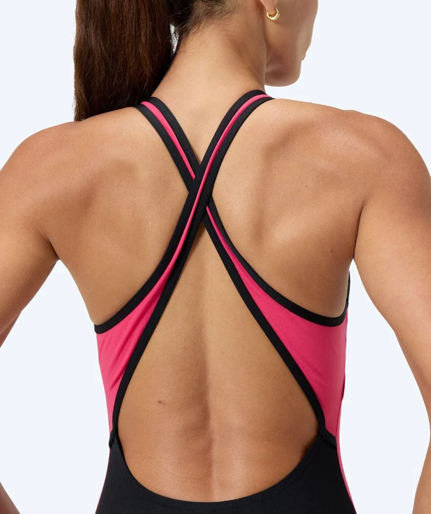 Speedo Badeanzug für Damen - Splice Cross Back - Schwarz/Hellrosa - Image 7