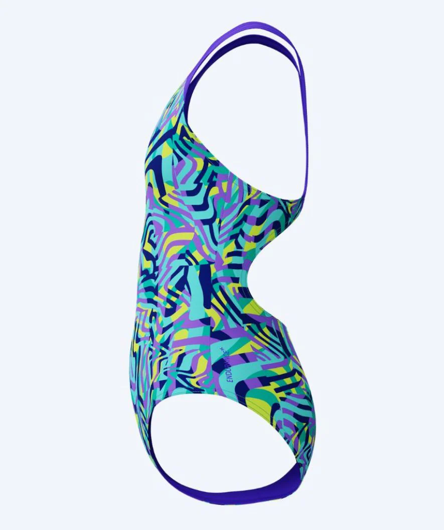 Speedo Badeanzug für Mädchen - Allover Digital Splashback - Lila/Türkis - Image 3
