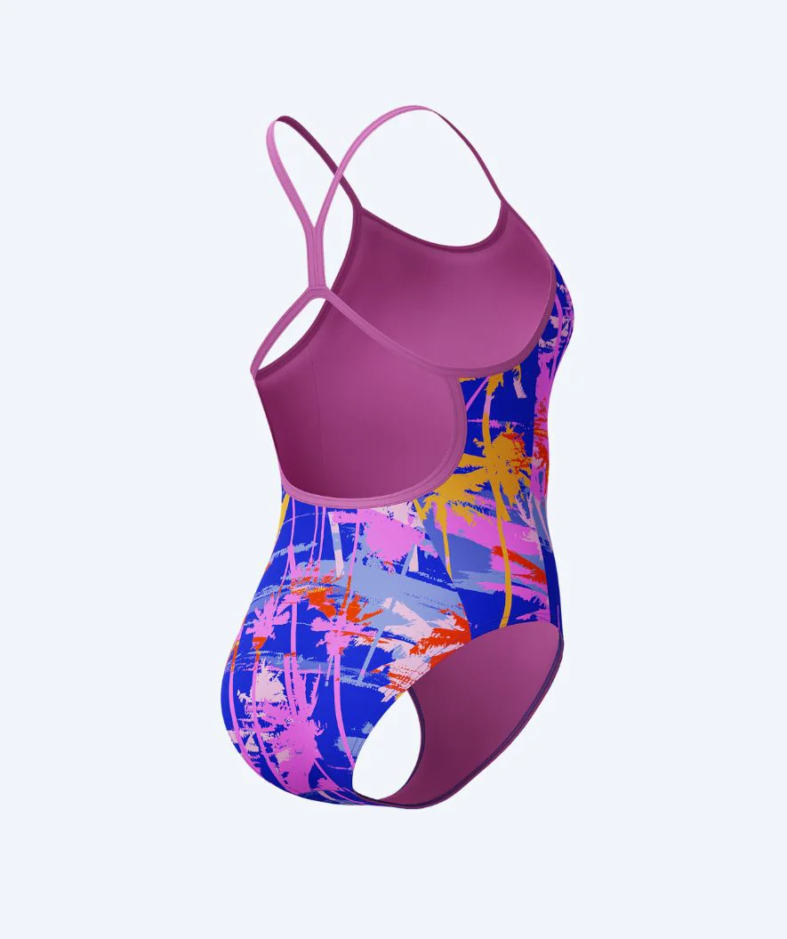 Speedo Badeanzug für Mädchen - Allover Digital V-Back - Lila/Hellrosa - Image 2
