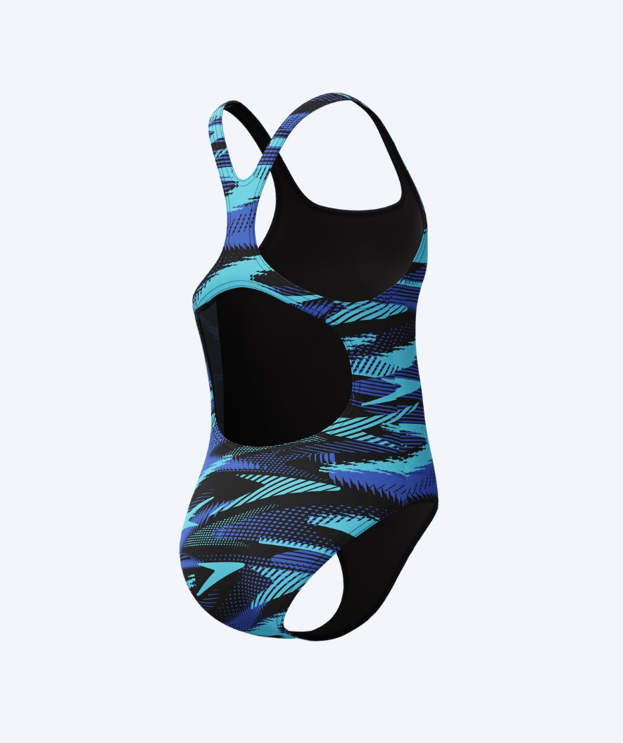 Speedo Badeanzug für Mädchen - Hyperboom Allover Medalist - Schwarz/Hellblau - Image 2