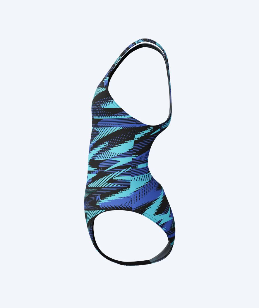 Speedo Badeanzug für Mädchen - Hyperboom Allover Medalist - Schwarz/Hellblau - Image 3